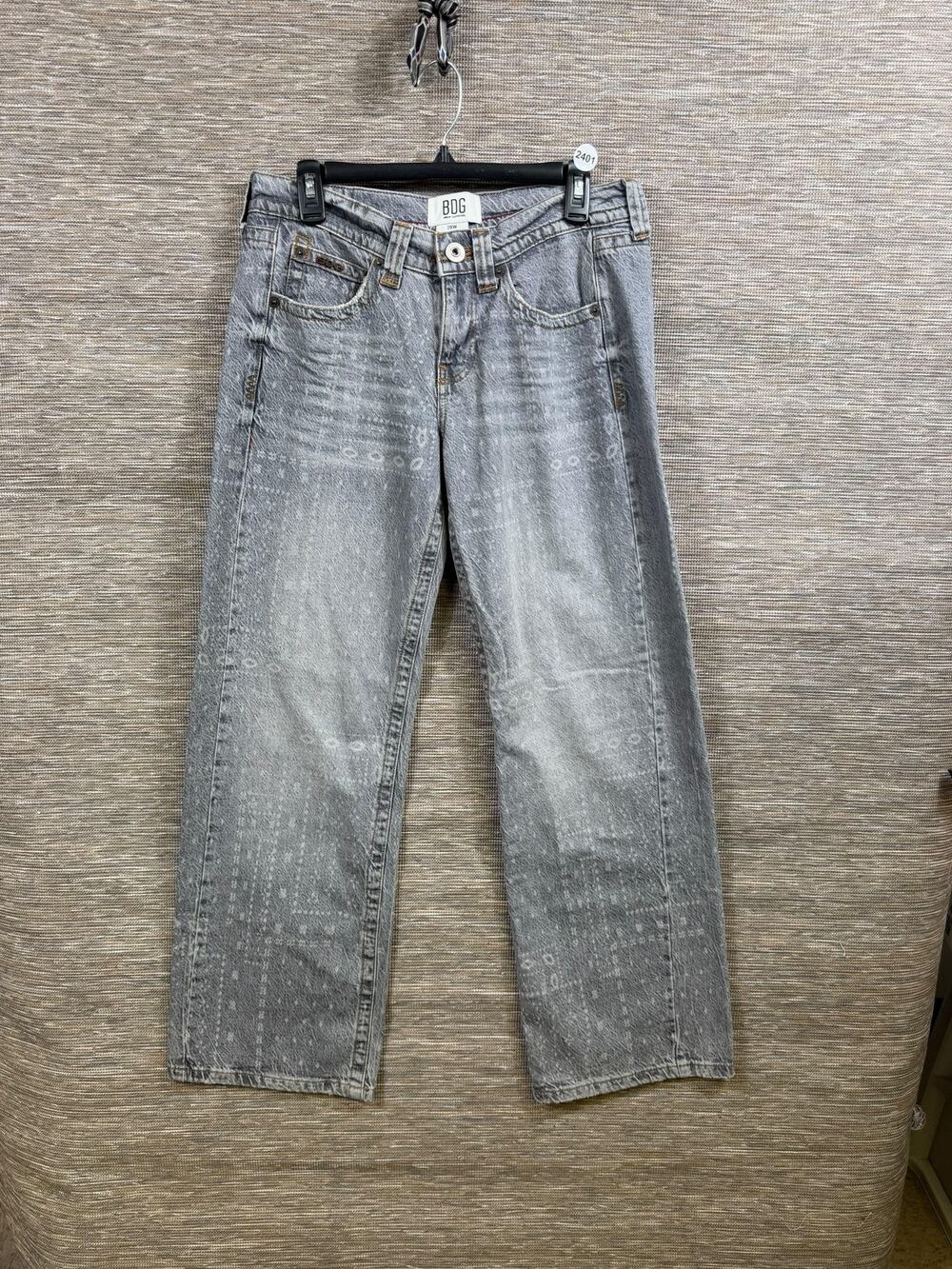 BDG Urban Outfitters Jeans Womens 28W Gray Acid Wash Relaxed Straight Geometric